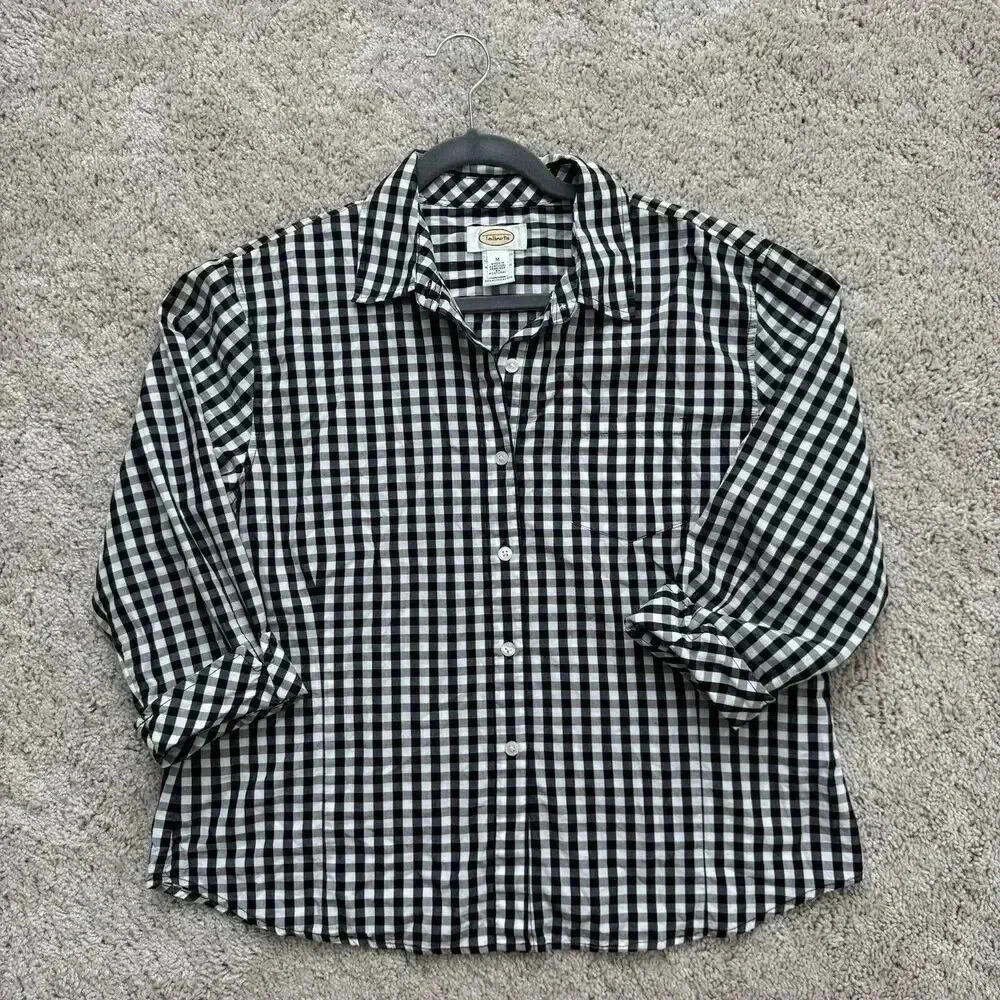 TALBOTS Checkered Button Down Shirt, Size Medium